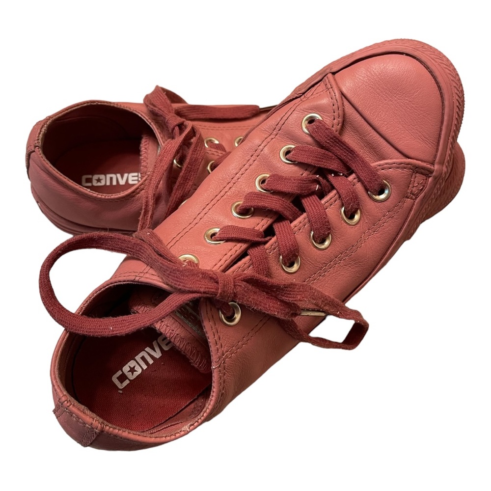 GUC! Ladies Pink Leather All Star Converse Low Rise Sneakers Size 8
